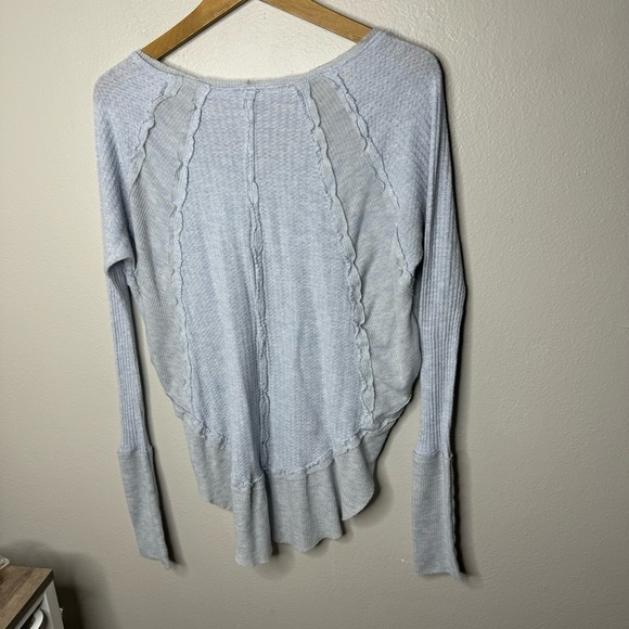Free People We the Free Catalina Long Sleeve Top in Baby Blue - Picture 7 of 7